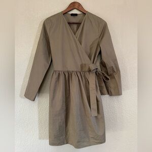 COS olive green wrap dress